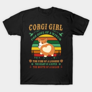 Corgi Girl - Witch - Lioness - Hippie - Sailor (93) T-Shirt